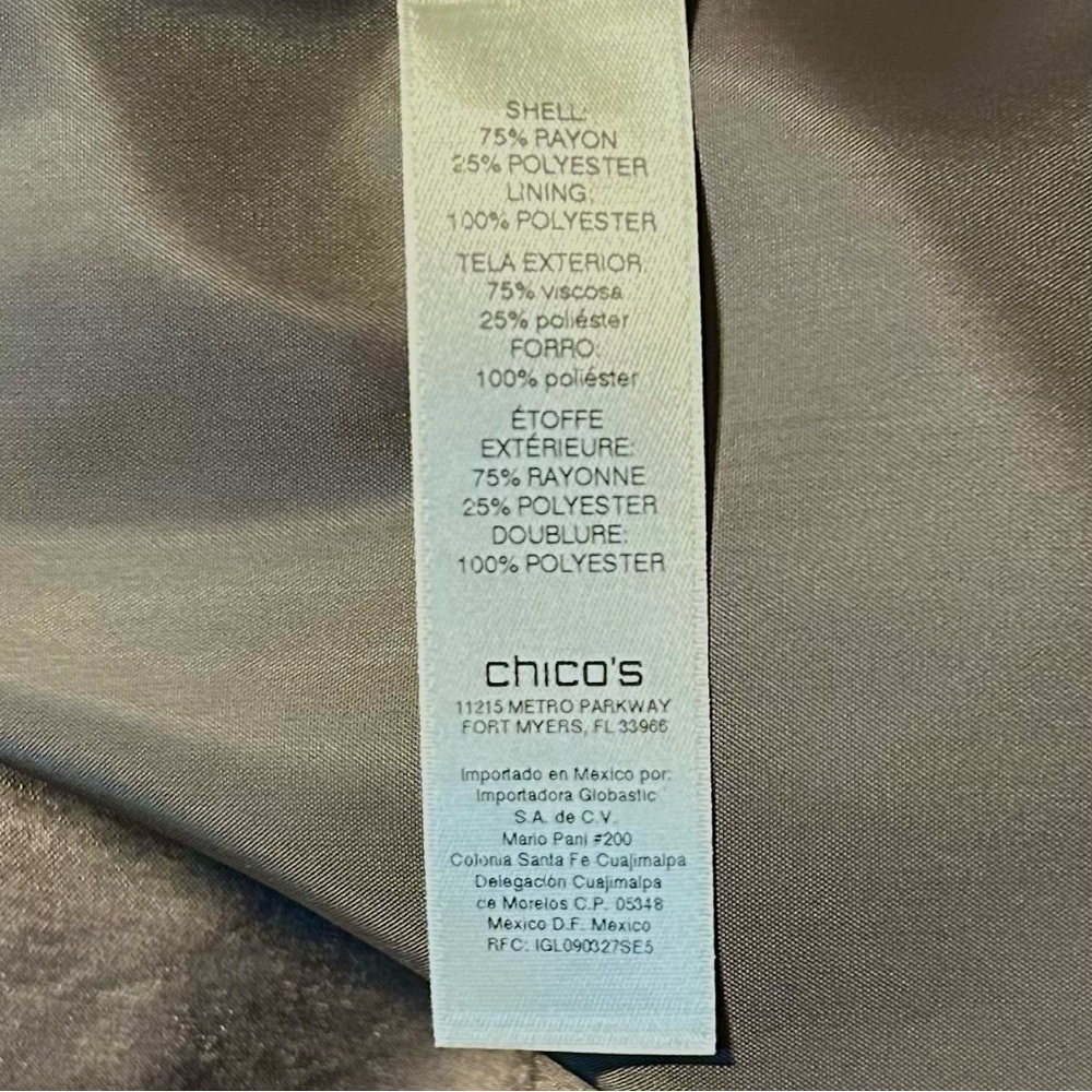 Chico's Shimmering Brown Blazer. Size 0 - Picture 6 of 8